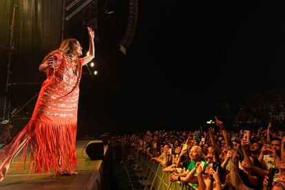 Natalia Lafourcade actuando el pasado 9 de julio en las Noches del Botánico (Madrid). 