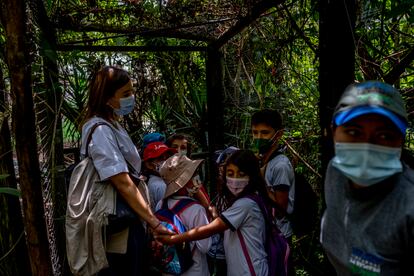 Los niños de la Victoria School visitan el Bioparque La Reserva, en Cota, Cundinamarca, a finales de febrero.