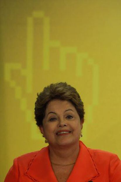 La presidenta brasileña, en el lanzamiento de una web de su gobierno.