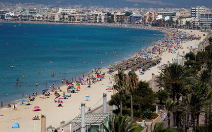 Playa del Arenal, en Palma de Mallorca, en agosto de 2020.