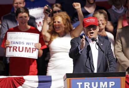 Trump este sábado en un acto en Lynden (Washington)