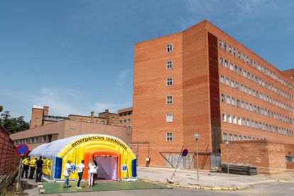 Hospital de campaña en el Arnau de Vilanova de Lleida, durante los brotes de coronavirus del verano de 2020.