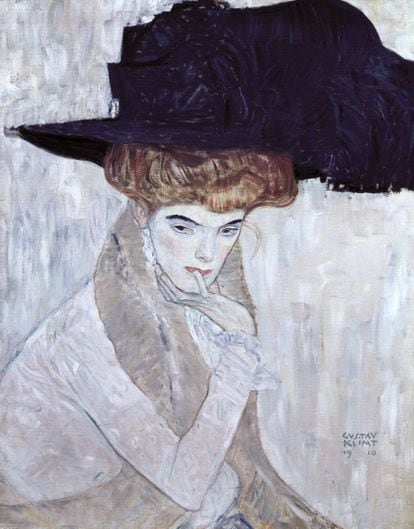  'El sombrero de plumas negro' (1910) de Klimt.