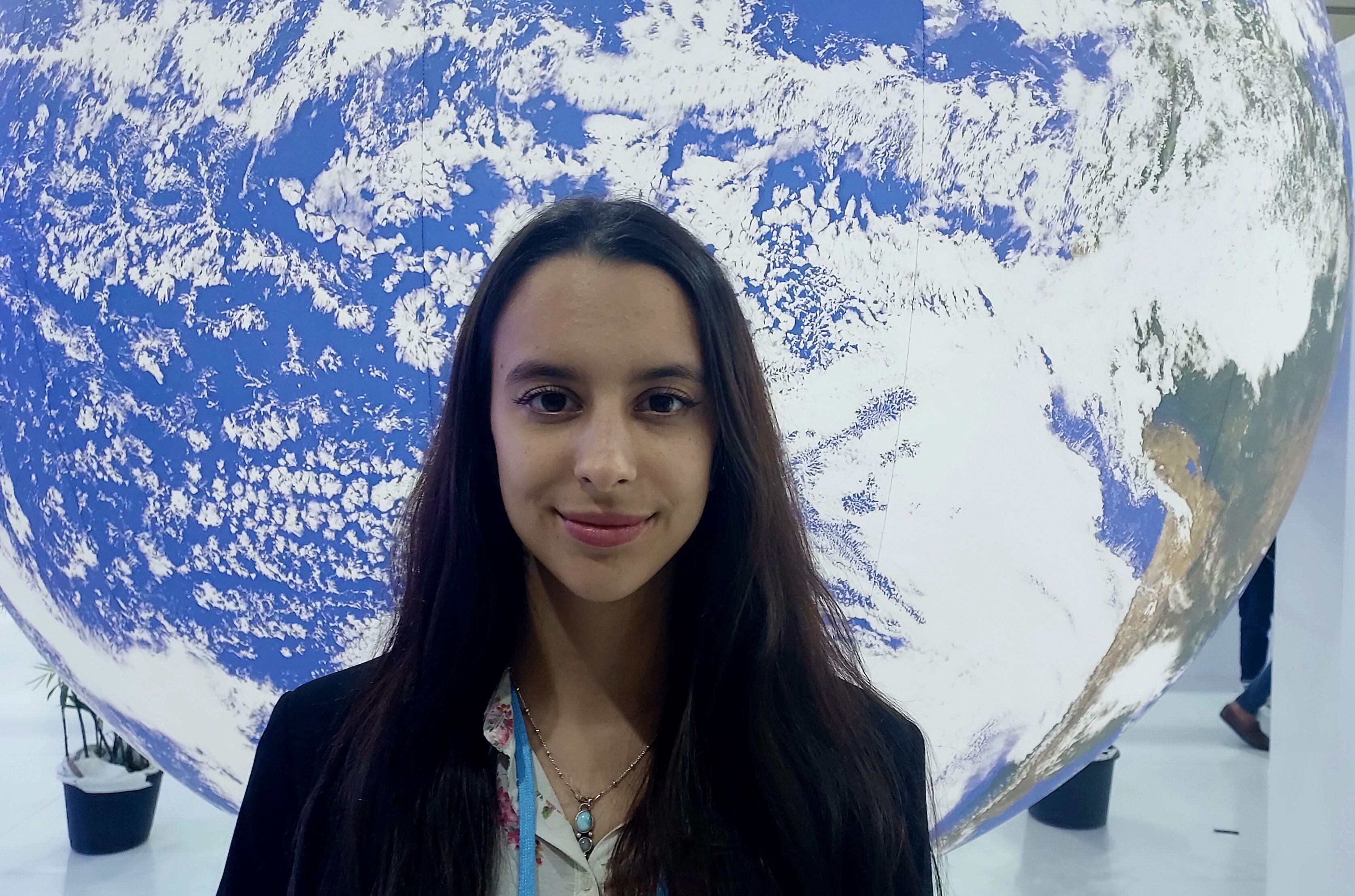 La activista María Serra, el día de la juventud en la COP27, este jueves en Sharm el Sheij.