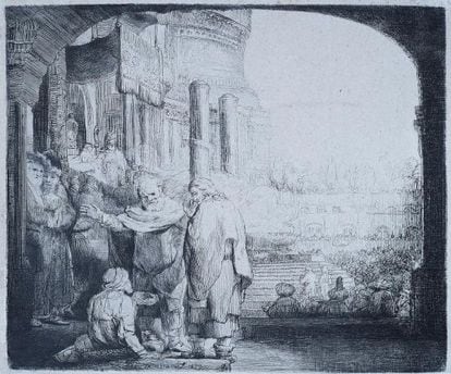 &#039;Pedro y Juan a la puerta del templo&#039;, de Rembrandt