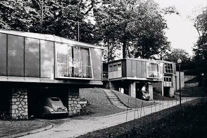 En Meudon, cerca de París, en 1950: un total de 14 unidades de su Maison Standard Métropole para residentes transitorios de rentas bajas.