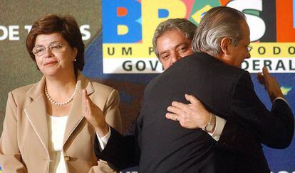 Dilma Rousseff, Lula da Silva y Jose Dirceu, en una imagen de 2005.