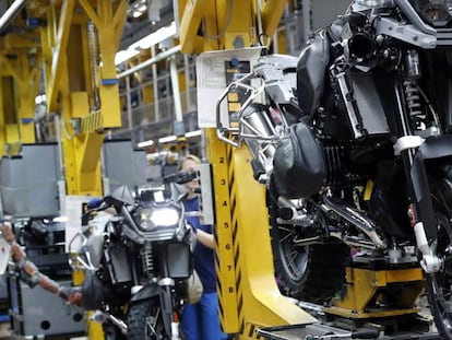 Cadena de producción del grupo automovilístico PSA en Vigo.