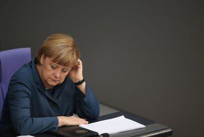 Merkel, en el debate en el Bundestag sobre el rescate de Chipre.