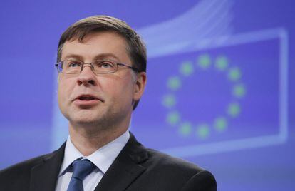 El vicepresidente de la Comisi&oacute;n Europea (CE), Valdis Dombrovskis, responsable de los asuntos econ&oacute;micos