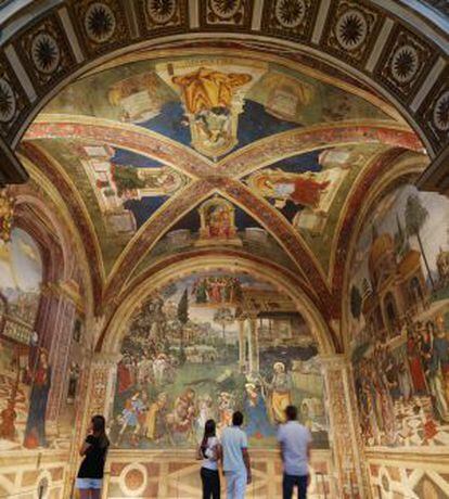 Frescos de Pinturicchio en la Cappella Baglioni, en la villa de Spello (Italia).