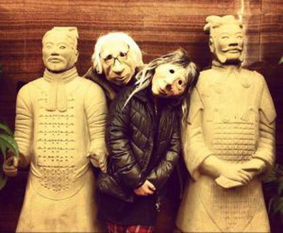 André y Dorine en China, durante uno de los viajes de su gira mundial.