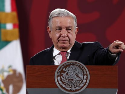 El presidente de México, Andrés Manuel López Obrador, durante su conferencia mañanera del 7 de noviembre de 2022.