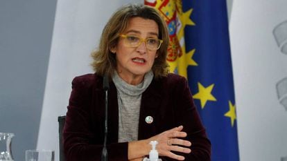 La vicepresidenta cuarta y ministra para la Transición Ecológica y el Reto Demográfico, Teresa Ribera, en una rueda de prensa posterior al Consejo de Ministros.