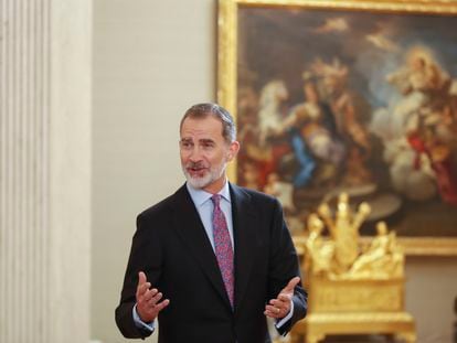 El rey Felipe VI en el Palacio de la Zarzuela, el 21 de abril.