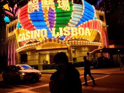 Exterior del Casino Lisboa, en Macao, el pasado febrero.
