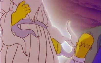 Homer Simpson dialogando con Dios