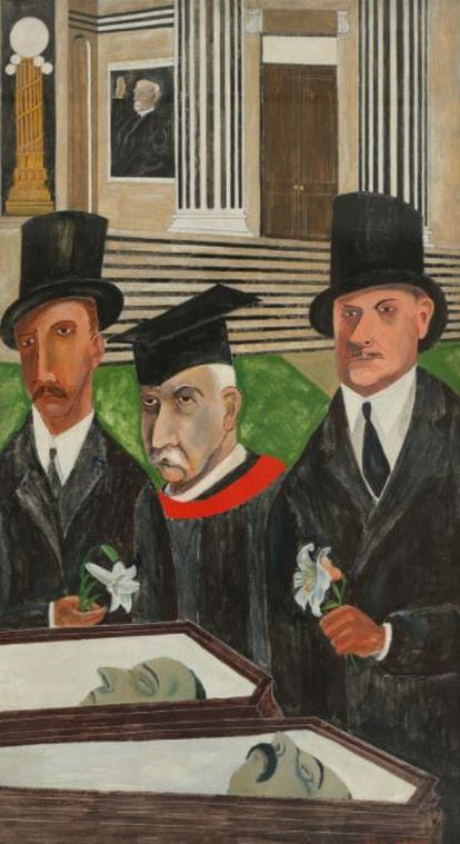 La obra 'La pasión de Sacco y Vanzetti' (1931-1932) en una imagen cedida por el Museo Whitney.