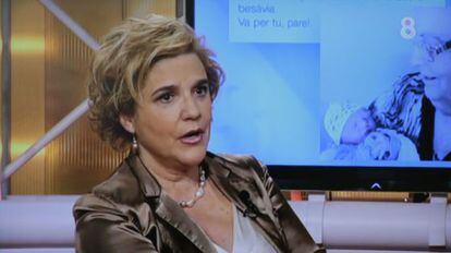 Pilar Rahola en una imatge presa de 8TV. 