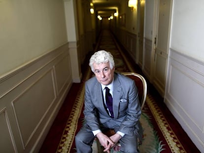 El escritor Ken Follett, en un hotel de Madrid en 2012.