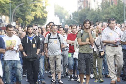 A las once de la mañana ha comenzado la segunda gran protesta del día en Bilbao, convocada por las centrales nacionalistas.