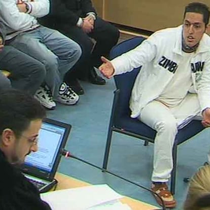 Rachid Aglif, <i>El Conejo,</i> presunto colaborador de El Chino, durante su declaración.
