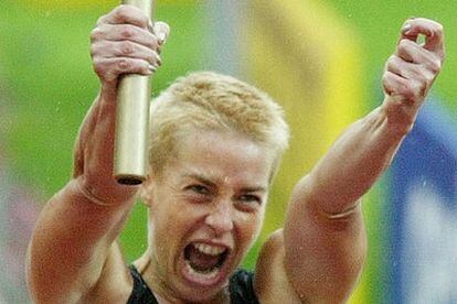 La atleta alemana Grit Breuer, gran cuatrocentista.