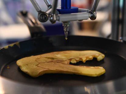 Tortitas impresas en 3D en una convenci&oacute;n de rob&oacute;tica celebrada en China.
 