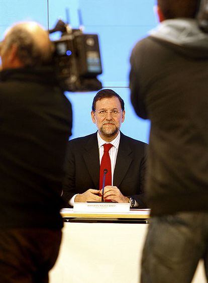 Mariano Rajoy, al inicio del Comité Ejecutivo del PP de ayer.