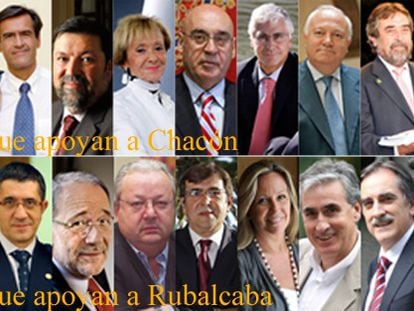 Rubalcaba logra el apoyo de más dirigentes históricos que Chacón