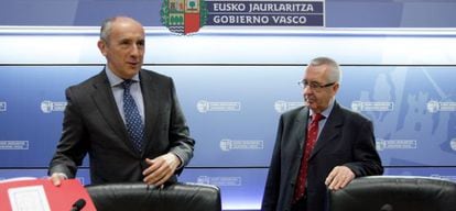 Josu Erkoreka y Carlos Cubero, este miércoles, en Bilbao.