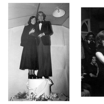 Maria Girona i Albert Ràfols-Casamada, a la Galeria d'Art Tatiana Kourochkin, i en un sopar-homenatge a l'escola EINA amb motiu del vintè aniversari del seu casament.