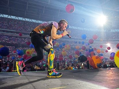 El cantante Chris Martin, el pasado 12 de agosto en el concierto de Coldplay en el estadio de Wembley (Londres).
