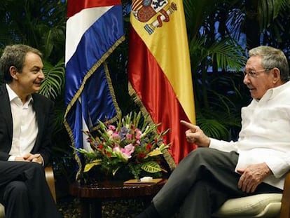 Zapatero con Castro en La Habana.