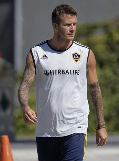 El futbolista, tras un entrenamiento con Los Angeles Galaxy.