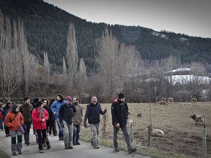 Alumnos del curso de pastores de Montenartr&oacute; (Pallars Sobir&agrave;). 