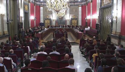 Una imatge del judici del procés al Suprem.
