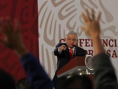 López Obrador, durante una rueda de prensa. 