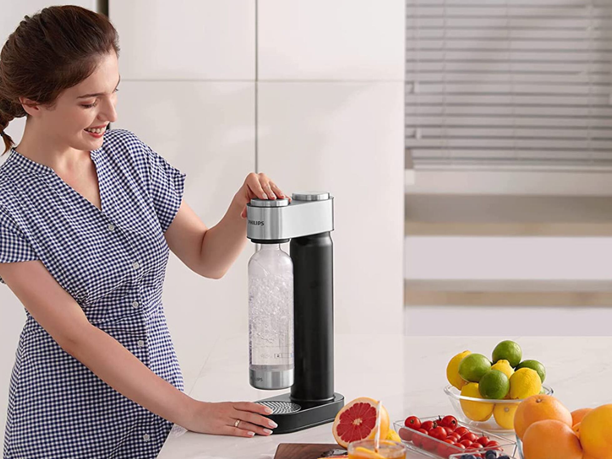 maquina para hacer bebidas con gas y gaseosa como sodastream en casa marca  drinkmate