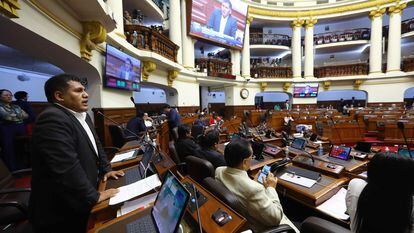 El Congreso de Perú, en la sesión de este jueves.