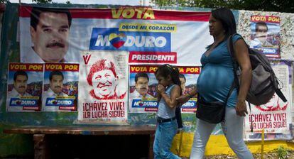 Propaganda de Nicol&aacute;s Maduro en las calles de Caracas.