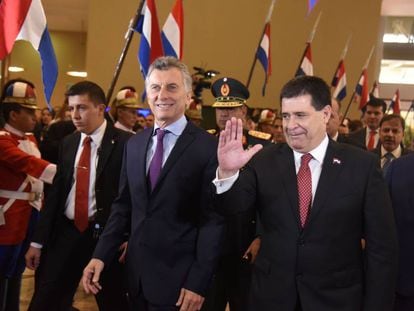 Los mandatarios de Argentina y Paraguay durante el encuentro en Asunción.