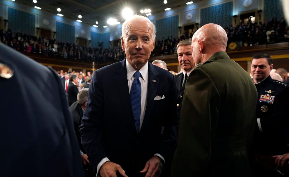 Washington (Usa), 08/02/2023.- US President Joe Biden walks from the podium after delivering the State of the Union address to a joint session of Congress at the US Capitol, in Washington, DC, USA, 07 February 2023. (Estados Unidos) EFE/EPA/Jacquelyn Martin / POOL
