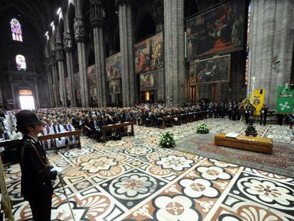Vista general del funeral por Carlo Maria Martini en la catedral de Milán.