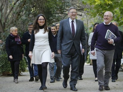 Ximo Puig, M&oacute;nica oltra y Antonio Montiel han firmado hoy la ampliacion del Pacto del Bot&aacute;nico.
 