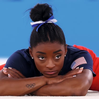 Tokyo 2020 Olympics - Gymnastics - Artistic - Gymnastics Training - Ariake Gymnastics Centre, Tokyo, Japan - August 3, 2021. Simone Biles of the United States during training. REUTERS/Mike Blake - SP1EH830HWNAA