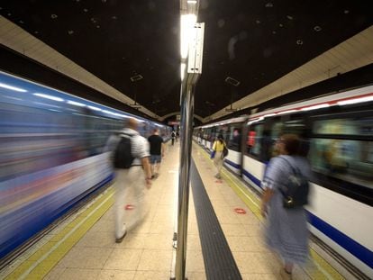 Un andén del Metro de Madrid, el 30 de mayo de 2022.