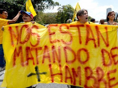 Protesta en Caracas contra el gobierno de Maduro.