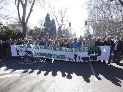 Manifestación de organizaciones del mundo rural el domingo pasado en Madrid.