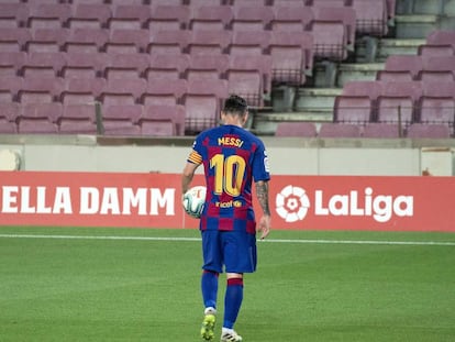 Leo MessI, durante un partido con el Barça.